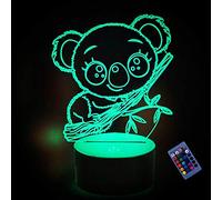 YTDZLTD Creativo 3D Tiburón Luz de Noche Control Remoto 16 Colores que Cambian USB Poder Touch Switch Ilusión óptica Decor Lámpara LED Mesa Lámpara Niños Juguetes Cumpleaños Navidad Regalo