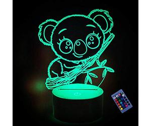 YTDZLTD Creativo 3D Tiburón Luz de Noche Control Remoto 16 Colores que Cambian USB Poder Touch Switch Ilusión óptica Decor Lámpara LED Mesa Lámpara Niños Juguetes Cumpleaños Navidad Regalo
