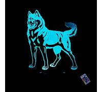 YTDZLTD Ilusión óptica 3D Perro Luz de Noche Control Remoto 16 Colores que Cambian USB Poder Touch Switch Decor Lámpara LED Mesa Lámpara Niños Juguetes Cumpleaños Navidad Regalo