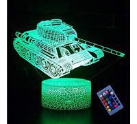 YTDZLTD Ilusión Optica 3D Tanque Luz de Noche Control Remoto 16 Colores que Cambian USB Poder Touch Switch Decor Lámpara LED Mesa Lámpara Niños Juguetes Cumpleaños Navidad Regalo