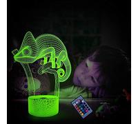 YTDZLTD Ilusión Optica Lámpara 3D Camaleón Luz de Noche 16 Colores que Cambian Control Remoto USB Poder Touch Switch Decor Lámpara LED Mesa Lámpara Niños Juguetes Cumpleaños Navidad Regalo