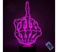 YTDZLTD Luz Nocturna con Ilusión Optica 3D de Dedo Medio 16 Colores Cambiantes de Alimentación USB Interruptor Táctil Lámpara LED de Mesa Para Niños Regalo