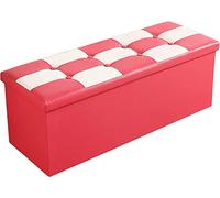 YTGDBDG Reposapiés otomano Reposapiés Banco de Almacenamiento de Cuero con Hebilla de Masaje, otomana de PU para Dormitorio y Pasillo, reposapiés Rectangular con Asiento acolcha