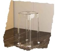 YTGHBIML Taburete de Bar Moderno, taburetes de Bar apilables de acrílico Transparente, 46 cm/18 Pulgadas, sin reposabrazos, taburetes de Bar sin Respaldo, taburetes Altos con Isla de Cocina
