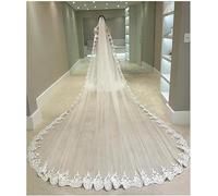YTGHBIML Velos de Fiesta Velos Velo de Novia de Encaje de Borde Completo de Tul Nupcial de 3/4/5 Metros de Largo Velo de Novia de Tul de 1 Capa Velo de Novia de Varios tamaños con Peine Reutilizable