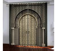 YTHSFQ Cortinas Opacas de Salón Dormitorio Estilo arabe 3D Cortinas Termicas Aislantes con Anillas para Salon Moderno Dormitorio súper Suaves 2 Piezas con Ojales 2 x A110 x L215 cm