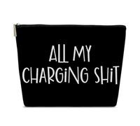 Ythuil All My Charging Shit - Bolsa de maquillaje, regalos de viaje para mujeres, mejores amigas, bolsa de cosméticos para pequeños accesorios de viaje, regalos de viaje para niñas