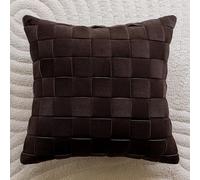 YTIAMO WABI-sabi Funda De Almohada Estética, Funda De Cojín De Poliéster Texturizado De 18.0 X 18.0 In, Funda De Almohada Decorativa Suave De Lujo con C(Size:Pack of 2,Color:Terciopelo Marrón Oscuro)
