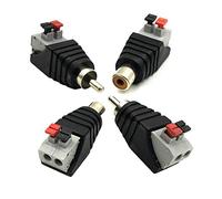 Ytian 2 pares RCA macho y hembra a 2 terminales de tornillo hembra AV Audio Video Spring Press Tipo Balum adaptador para CCTV