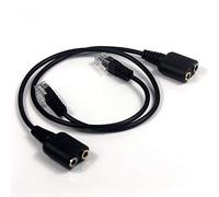 YTIan Paquete de 2 adaptadores de auriculares RJ9 a conector hembra de 3,5 mm, convertidor de cable convertidor de auriculares para PC, teléfono, micrófono, cable adaptador divisor de audio