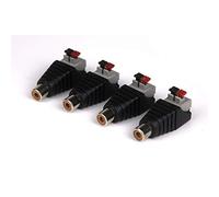 Ytian Paquete de 4 altavoces Phono RCA macho a AV 2 terminales de tornillo hembra audio vídeo balun tipo de prensa de resorte adaptador de alimentación CC para CCTV (hembra RCA)
