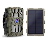 YTLJJ 2019 Nueva Cámara de Caza Infrarrojo Invisible 20MP 4K HD, Trail Cámara con Seguridad 940nm No Glow Visión Nocturna Infrarrojo Activado 82ft/25m, IP66 Impermeable con Paneles solares