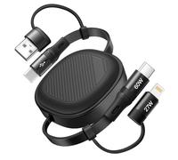 YTLUSN PD60W Cargador USB Multiple 5 en 1 Cable de Carga Retráctil Universal USB A/C a USB C/Lightning sincronización de datos con iphone 16/15/14/13/Android/Tablets/Galaxy/Carplay (1)