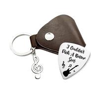 YTNONT Púa de guitarra de acero inoxidable con texto en inglés "I Couldn't Pick a Better Son, Son's Gifts from Mom and Dad", joyería para hijo, regalo único de cumpleaños de madre y padre
