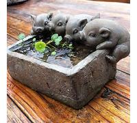 YTOOZ Adorable Jardinera de Cerdos con Orificio de Drenaje, Estatua de Cerdito para Exteriores, decoración de jardín, Escultura de Animales Vintage para el hogar, jardín, césped, Arte, Acento, Hay