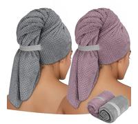 ytorgr Paquete de 2 Toallas de Microfibra para Cabello Largo, Turbante Grande Toalla de Secado rápido súper Absorbente Medida 60x100 cm
