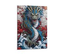 YTPONBCSTUG Canvas Wildlife Wall Art Decor: Dragon Art Bedroom Wall Art Laundry Room Decor And Accessories Girl Boy Room Decor Animal Wall Art Easy Hanging 16x24inch(40x60cm)