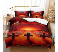 YTPONBCSTUG Metallic Set Colección Prémium 3D, Funda Nórdica Y Funda De Almohada con Diseño De Heavy Metal, King(220x240cm)