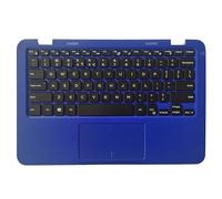 YTrBXZ Teclado de Laptop Compatible para 11 3162 3164 con Blanco 082JVP o Azul 0DRTK1 Palmrest de reemplazo de Casos Superiores(Blue)