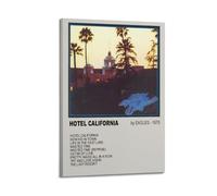YTRENENRYRY Eagles Hotel California - Póster vintage para pared, lienzo, estético, póster de música y películas, decoración para sala de estar, dormitorio, 30 x 45 cm, estilo marco