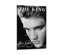 YTRENENRYRY Póster de Elvis Presley The King vintage para pared, lienzo, estético, pósteres de música y películas, decoración para sala de estar, dormitorio, 40 x 60 cm, estilo marco