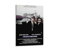 YTRENENRYRY Póster vintage de The Blues Brothers para pared, lienzo, estético, póster de música y películas, decoración para sala de estar, dormitorio, 20 x 30 cm, estilo marco