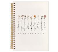 YTRGI Cuaderno de diario cristiano floral, Gálatas 5:22-23, cuadernos bíblicos para tomar notas, diarios de las Escrituras para escribir, diario de oración para mujer, cuaderno religioso en espiral de