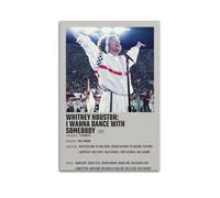 YTRWOEGF Whitney Houston - Póster estético de pared con texto en inglés "I Wanna Dance with Somebody", póster vintage decorativo para sala de estar, dormitorio, 50 x 75 cm, estilo sin marco