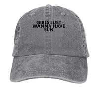 Ytsjj Gorra de mezclilla para niñas, con texto en inglés "Just Wanna Have Sun Dad", vintage, ajustable, de algodón negro, Gris, talla nica