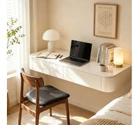 YtsNyxolus Tocador Flotante con 2 Cajones, Tocador Suspendido y Mesa de Maquillaje de Pared, Consola Flotante Moderna, Mueble Suspendido for Dormitorio, Vestidor y Espacios Pequeños, Blanco