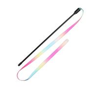 YTtkku 10 varitas interactivas de juguete para gatos, tiras de color de doble cara, varita perseguida para interiores pequeños accesorios largos