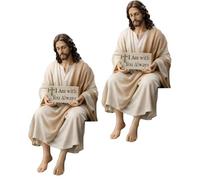 YTtkku Adorno espiritual de escritorio, escultura religiosa pintada a mano con mensaje inspirador, regalo de aliento, pintado a mano, figura de compañero de escritorio