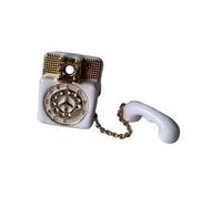 YTtkku Anillos de teléfono retro inspirados con cierre de acabado al aceite, joyería única para mujer, fiesta, uso diario, anillos de estilos malos, Medio, como se describe, como se describe