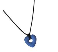 YTtkku Cadena de cordón de piel negra que muestra el dije de corazón vacío y factores de piedra volcánica que se siente vacío, One Size, como se describe, como se describe