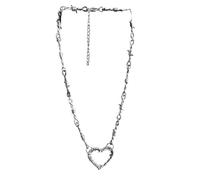 YTtkku Collar de pareja en forma de corazón de espina, joyería de aleación a juego para él y ella, a la moda, amor, ocasiones especiales, collar de corazón de espina, One Size, como se describe, como