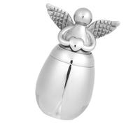 YTtkku Contenedor de cremación de acero inoxidable con forma de corazón y alas que ofrece una protección segura para cenizas de mascotas preciadas, caja de cenizas de mascotas