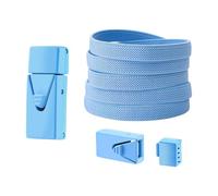 YTtkku Cordones elásticos con cierres de 8 mm x 100 cm, cordones elásticos de repuesto para hombres, mujeres, adolescentes y niños, cordones elásticos de instalación rápida, azul celeste, Talla única