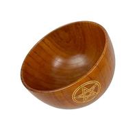 YTtkku Cuenco de madera para decoración de altares para almacenamiento de cristal místico, vajilla ritual de cuencos de madera, vajilla ritual