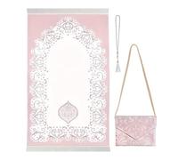YTtkku Islamics - Tapete de oración con borlas de cuentas y bolsa compacta, alfombra de viaje portátil para regalos de Eid Ramadán, mujeres y hombres