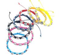 YTtkku Juego de 12 pulseras de cordón benedictinos hechas a mano con amuletos de protección religiosa, cadenas de mano, bandas de bendición multicolor, joyería espiritual para mujer, talla única, como
