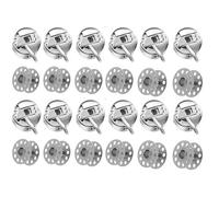 YTtkku Juego de 24 bobinas y estuches, accesorios de costura, herramienta de manualidades, textura de acero, cajas de bobinas de metal para máquinas domésticas, herramientas de manualidades