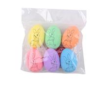 YTtkku Juego de 6 piezas de huevos de Pascua para manualidades para niños para pintar y adornar con lentejuelas y pin pequeño para diversión de vacaciones, Pascua, huevos de caza, suministros