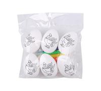 YTtkku Juego de 6 piezas de huevos de Pascua para manualidades para niños para pintar y adornar con lentejuelas y pin pequeño para diversión de vacaciones, Pascua, huevos de caza, suministros