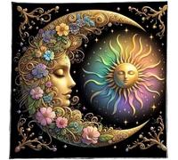 YTtkku Mantel de astrología con patrón de sol, tarots, adivinaciones, altares, tela, adivinaciones, juego de mesa, accesorio de flores, patrón de sol, tarots, tarjeta espiritual