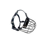 YTtkku Nariz de perro con marco de metal con amortiguación de poliuretano suave contra la masticación, cinturón de cuello modificable de seguridad para entrenamiento de reproducción grande, nariz