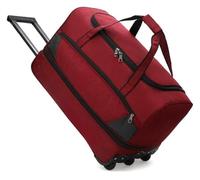 YTUK Bolsa de Lona con Ruedas, Bolsa de Gimnasio Plegable con Ruedas y asa, Bolsa de Viaje Ligera y fácil de Transportar.(Red)