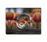 YTUOPWE Alfombra antideslizante de 63 x 48 pulgadas, diseño de bola de cristal de tulipán, buena absorción de agua, adecuada para cocina, baño y sala de estar