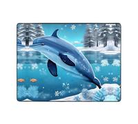 YTUOPWE Alfombra antideslizante de 63 x 48 pulgadas, diseño de delfín, buena absorción de agua, adecuada para cocina, baño y sala de estar