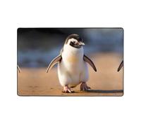 YTUOPWE Alfombra de tela de franela con diseño de pingüino pequeño aprendiendo a caminar, 152 x 99 cm, para sala de estar, oficina, mesa de café, cama, balcón