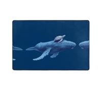 YTUOPWE Alfombra de tela de franela con imagen de tortuga en una ballena, 152 x 99 cm, para sala de estar, oficina, mesa de café, cama, balcón